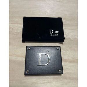 Dior Beauty Small Compact Travel Mirror Black Silver Logo Luxury Pocket Mini